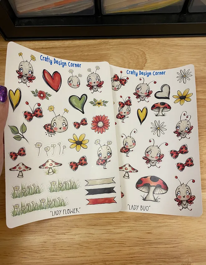 2 sheets of Lady Bugs sticker, LadyBug Sticker Sheet