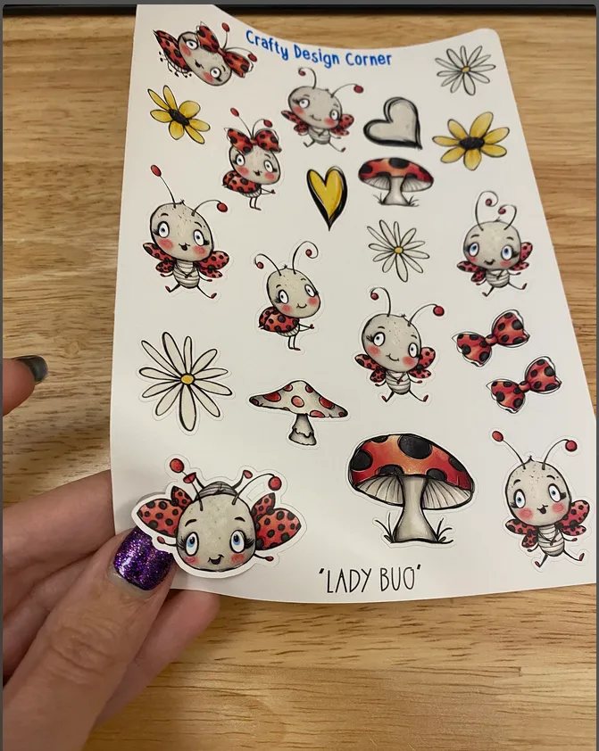 2 sheets of Lady Bugs sticker, LadyBug Sticker Sheet