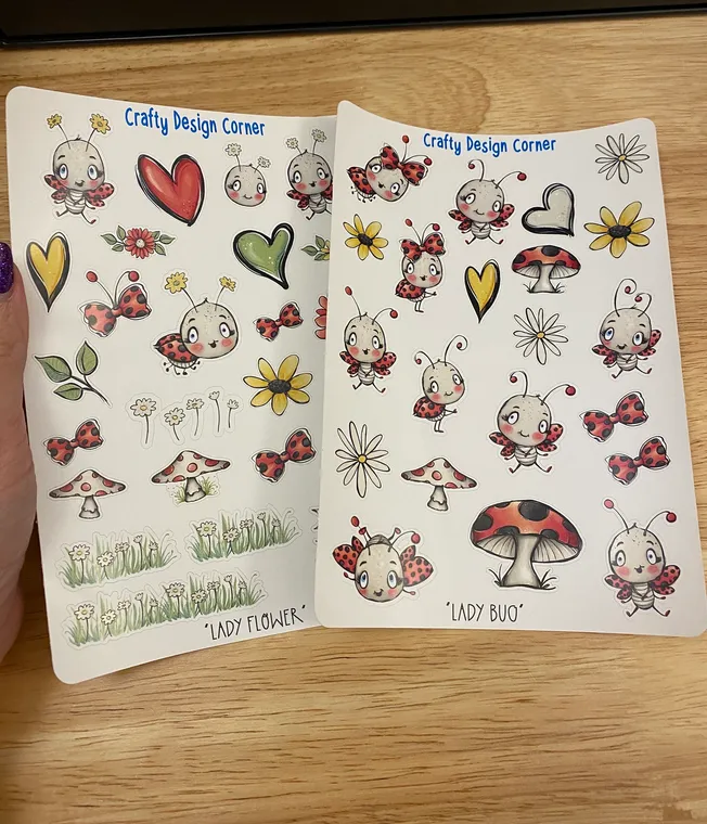 2 sheets of Lady Bugs sticker, LadyBug Sticker Sheet