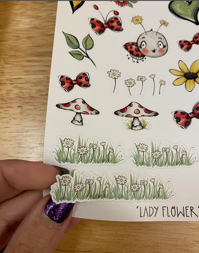 2 sheets of Lady Bugs sticker, LadyBug Sticker Sheet