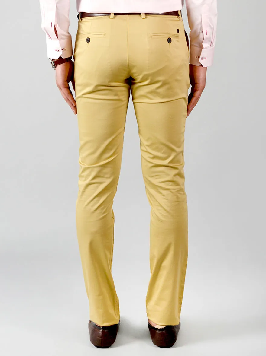 Beige Solid Slim Fit Chinos | JadeBlue