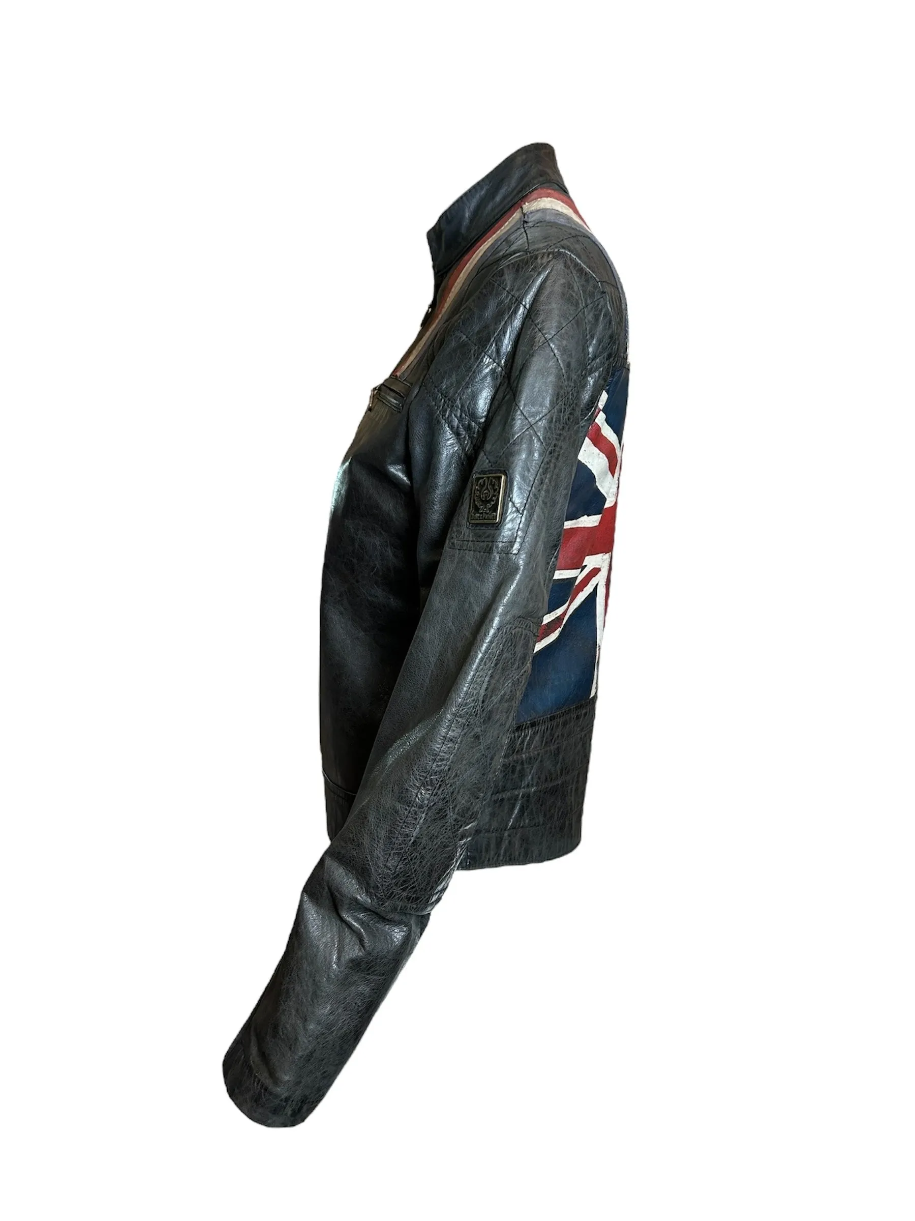 Belstaff "Black Prince" Union Jack Leather Moto Jacket