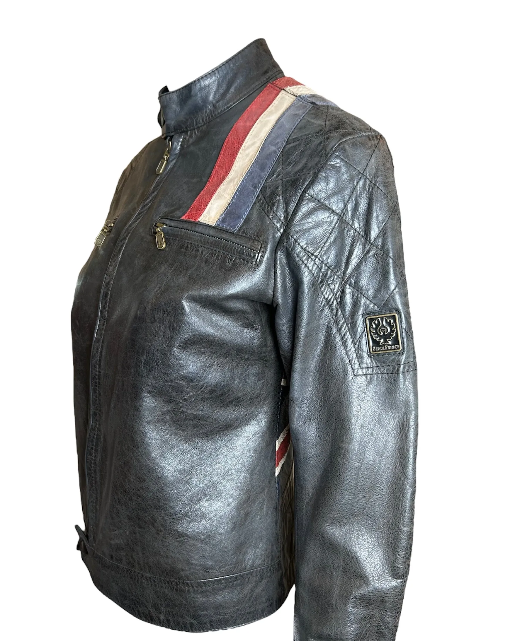 Belstaff "Black Prince" Union Jack Leather Moto Jacket