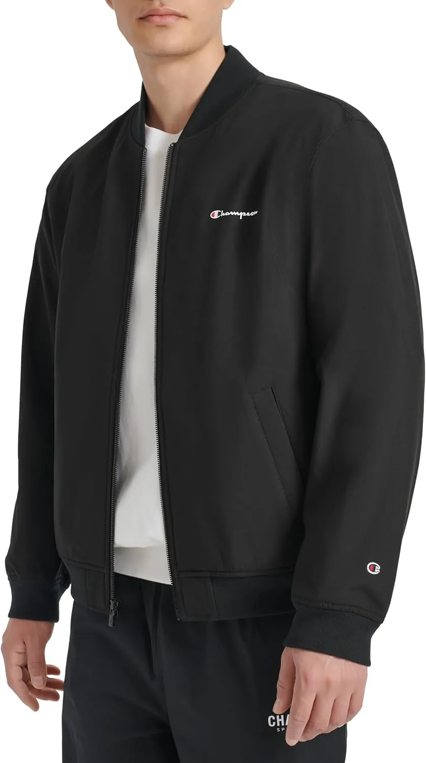 Champion Men's Soft Shell Sport Bomber Jacket with Logo