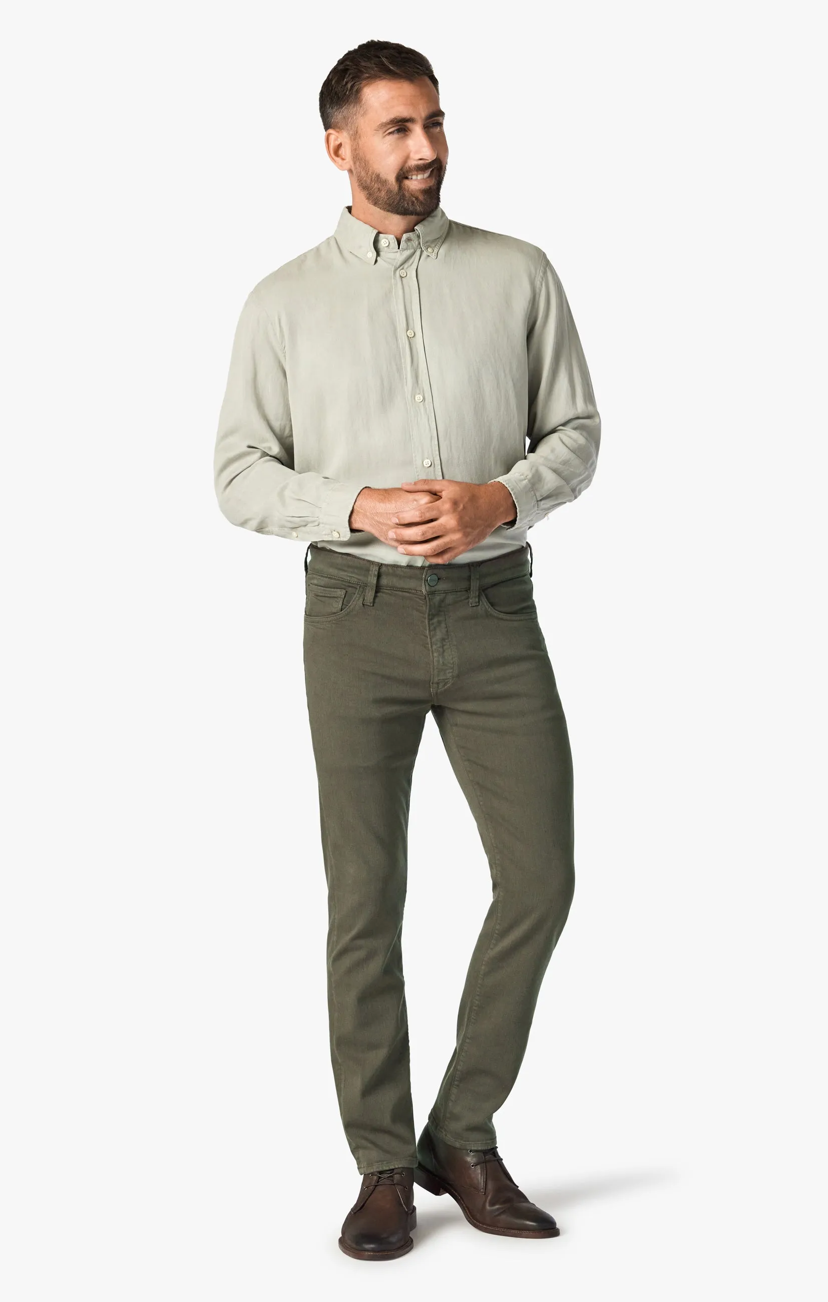 Cool Tapered Leg Pants In Green Comfort