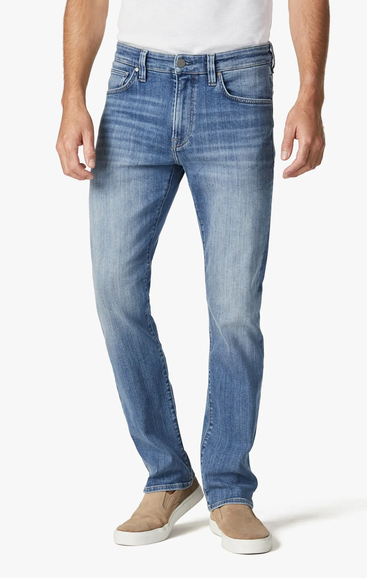 Courage Straight Leg Jeans In Mid Brushed Organic