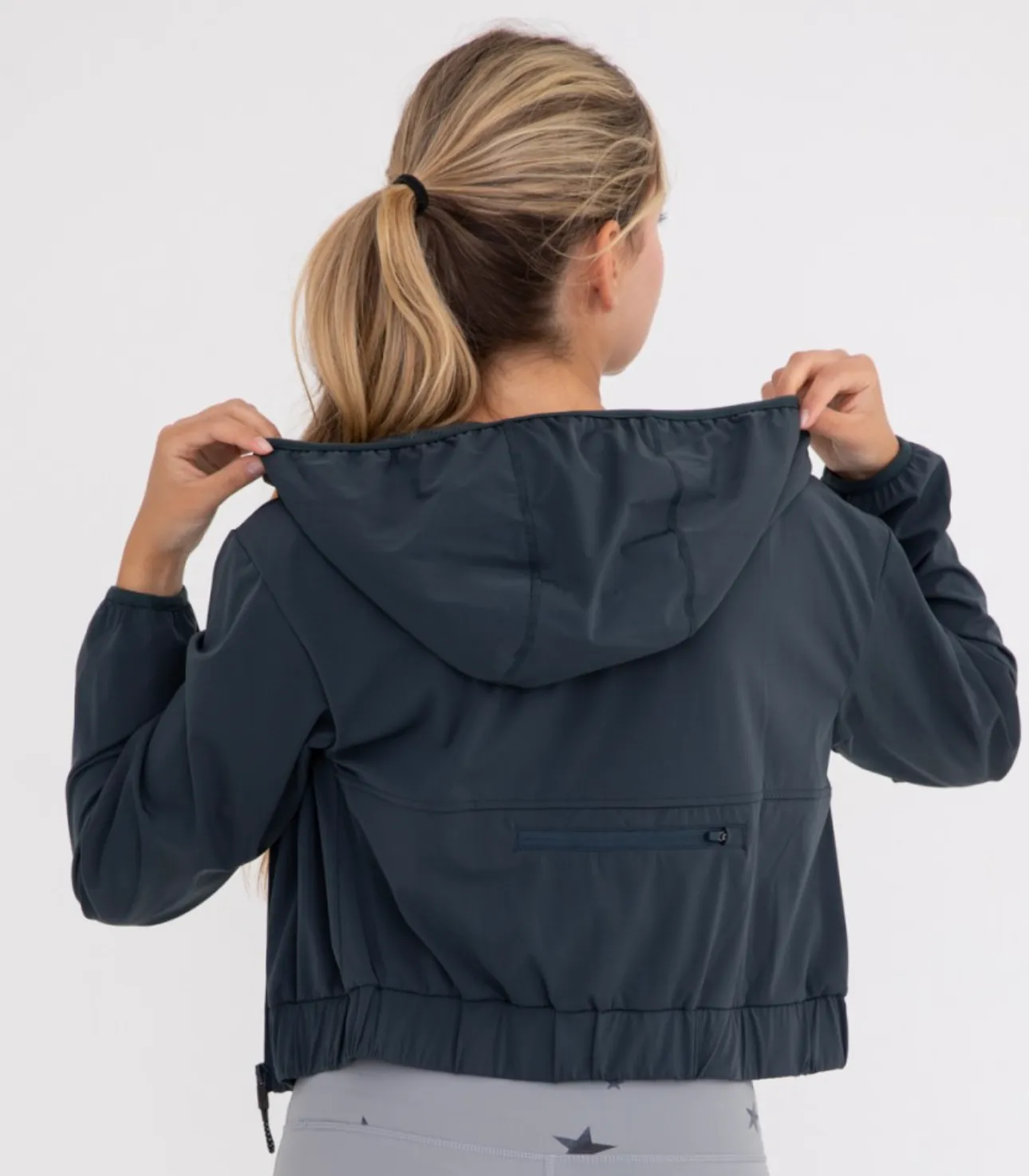 Cropped Active Jacket with Hood