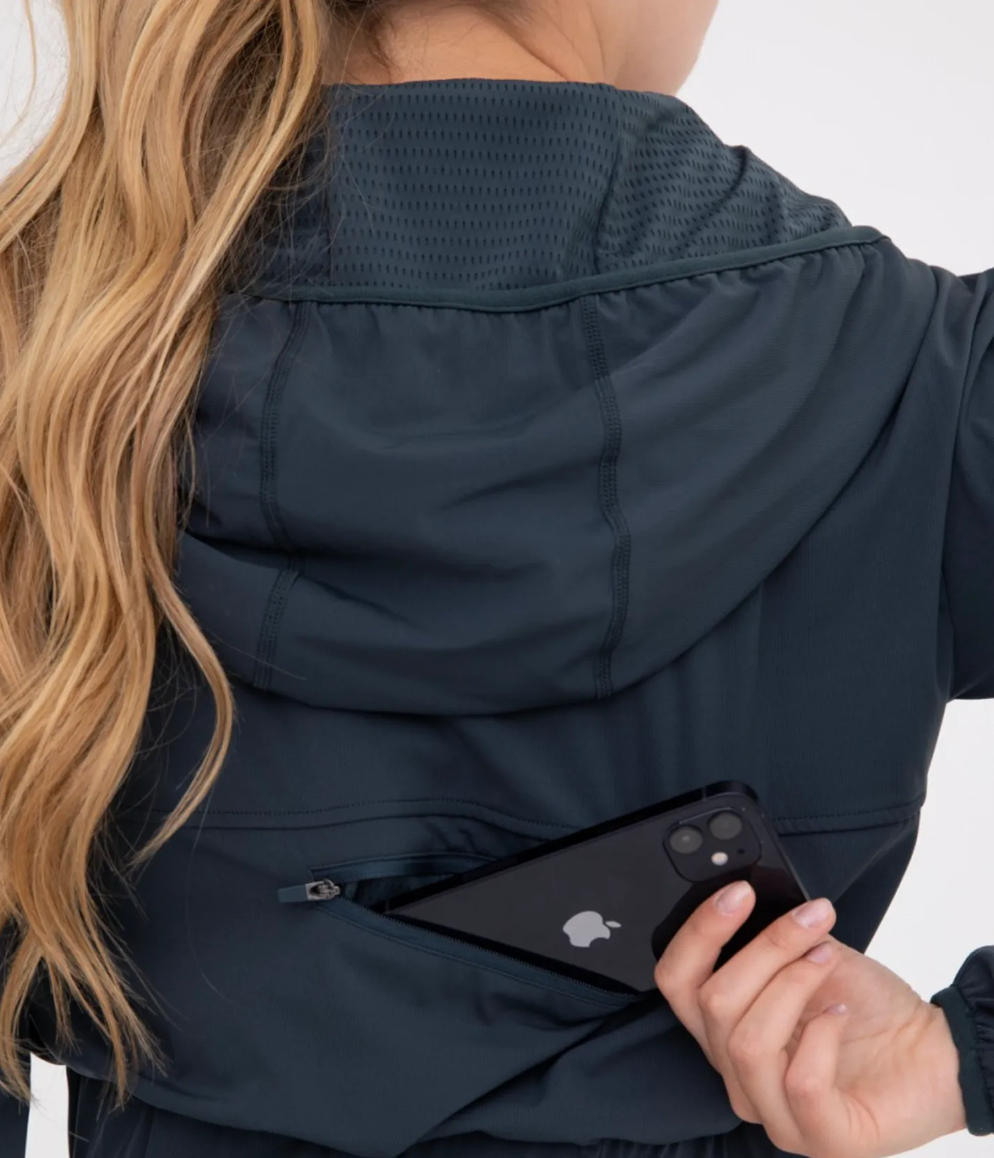 Cropped Active Jacket with Hood