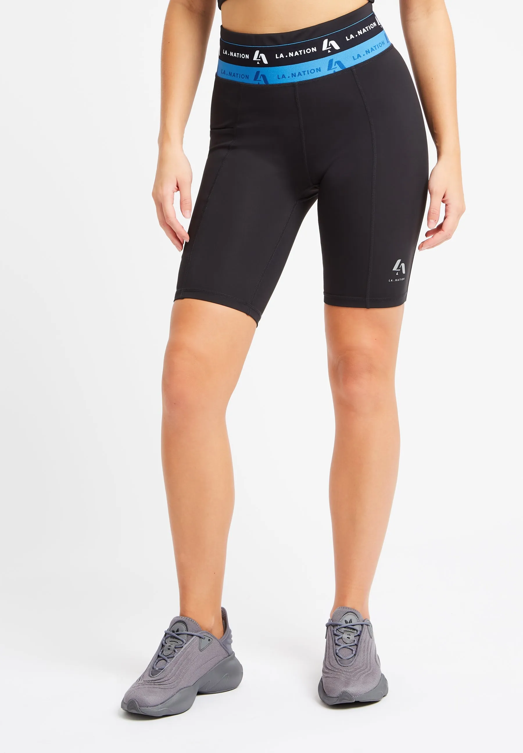 Cycling Shorts with logo waistband-Black