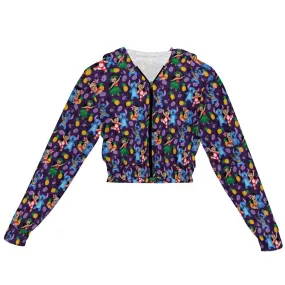 Disney Lilo And Stitch Island Friends Women's Cropped Zipper Jacket