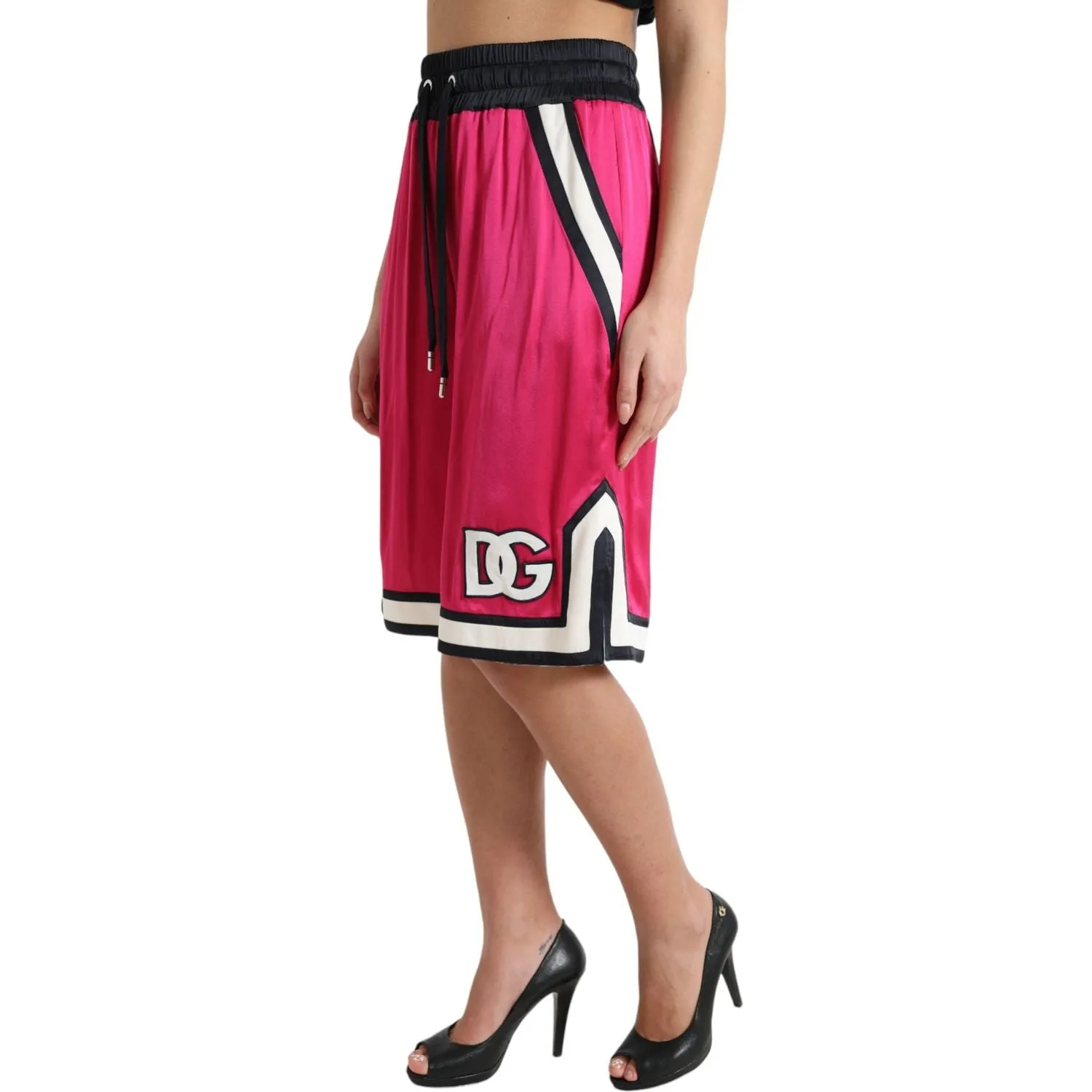 Dolce & Gabbana Chic Pink High Waist Jersey Shorts