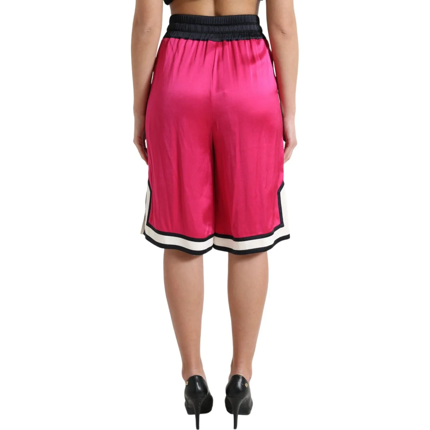 Dolce & Gabbana Chic Pink High Waist Jersey Shorts