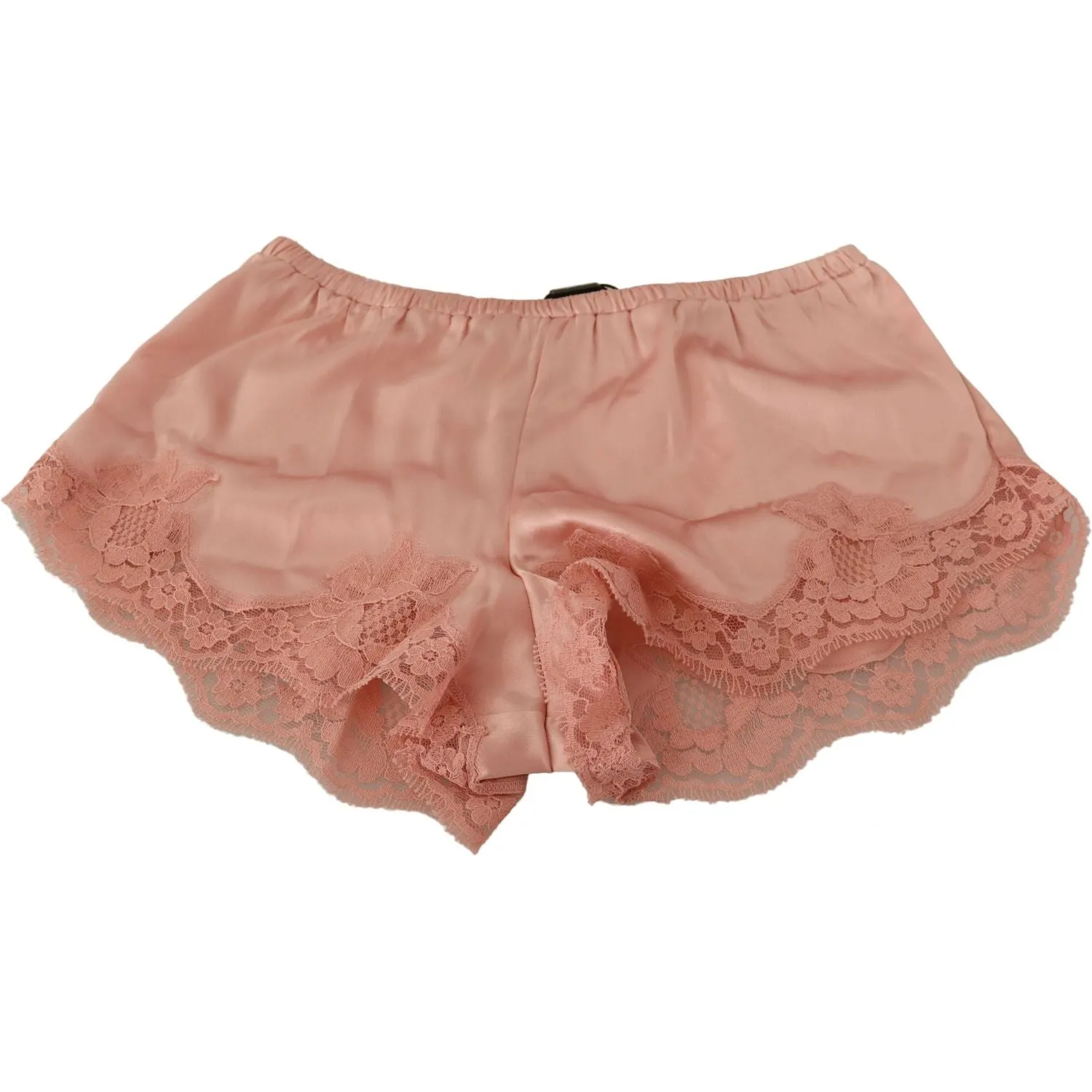 Dolce & Gabbana Elegant Powder Pink Silk Lace Lingerie Shorts