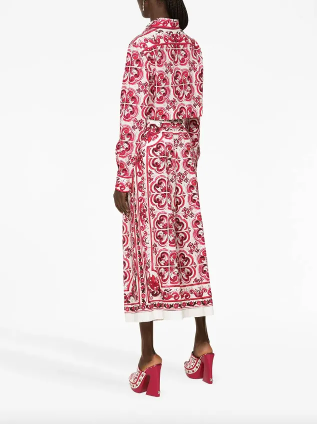 Dolce & Gabbana Majolica-print poplin culottes