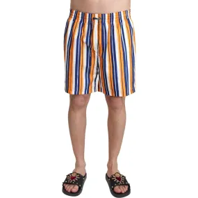 Dolce & Gabbana Multicolor Striped Swim Shorts Trunks