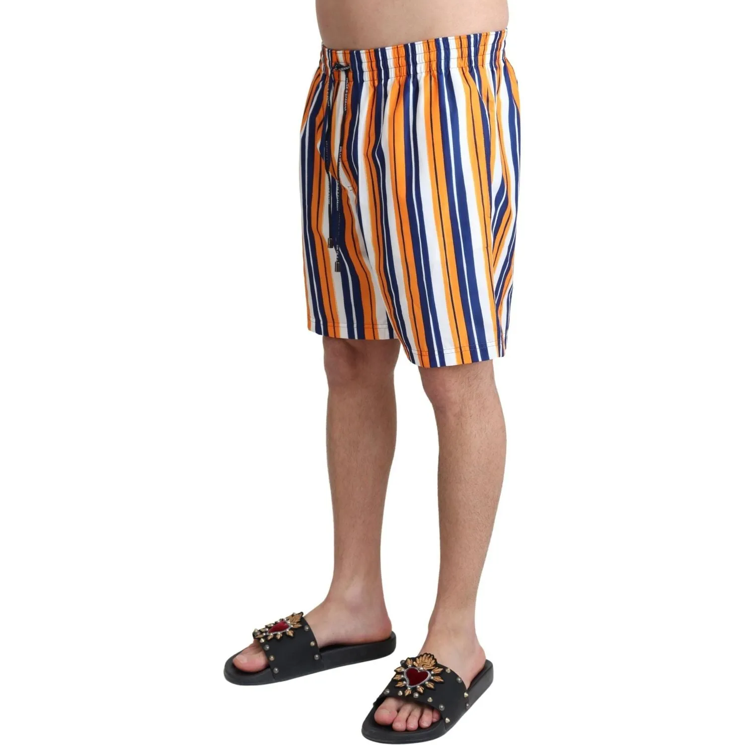 Dolce & Gabbana Multicolor Striped Swim Shorts Trunks