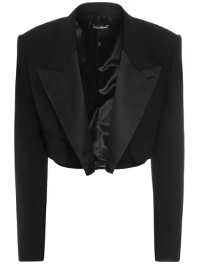 Dolce&amp;Gabbana   Wool blend cropped tuxedo jacket 