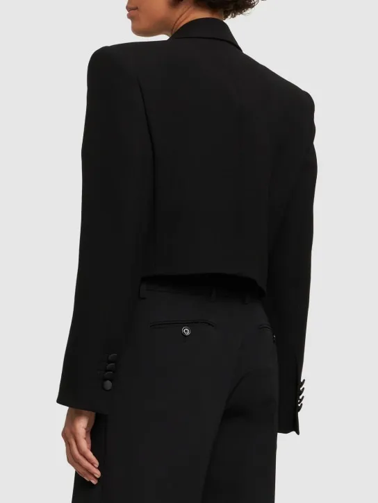 Dolce&amp;Gabbana   Wool blend cropped tuxedo jacket 