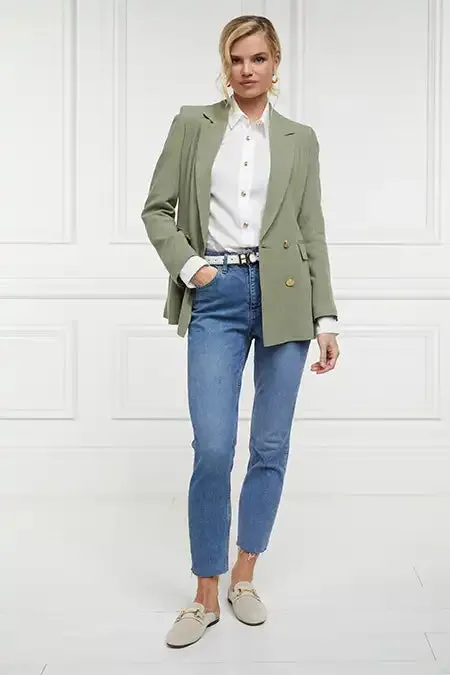 Double Breasted Blazer (Sage Linen)