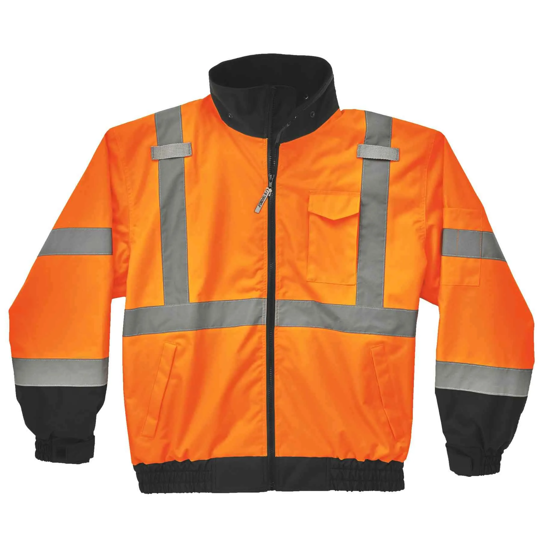 Ergodyne 24462 GloWear 8379 Type R Class 3 Fleece Lined Bomber Jacket, Small, HV Orange