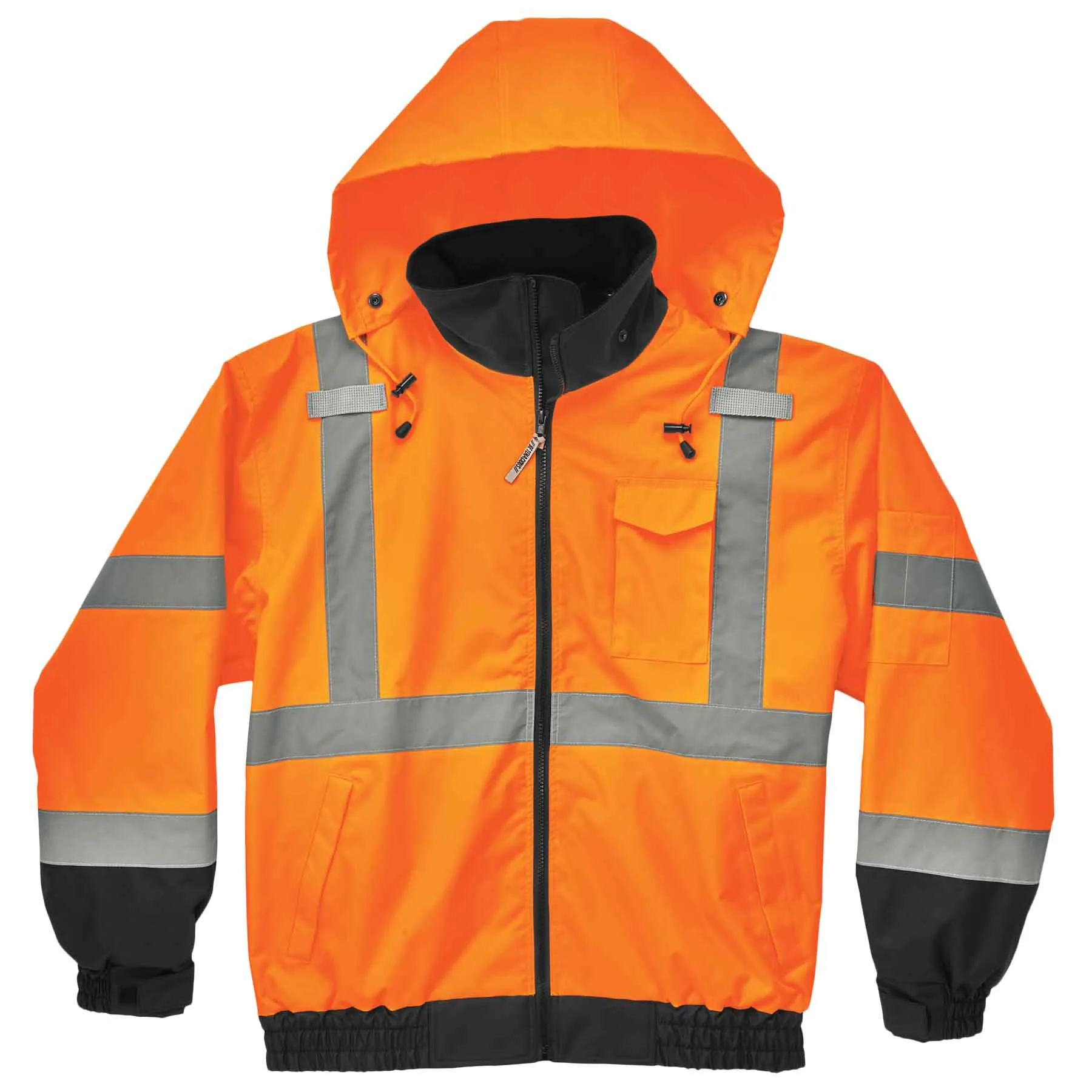 Ergodyne 24462 GloWear 8379 Type R Class 3 Fleece Lined Bomber Jacket, Small, HV Orange