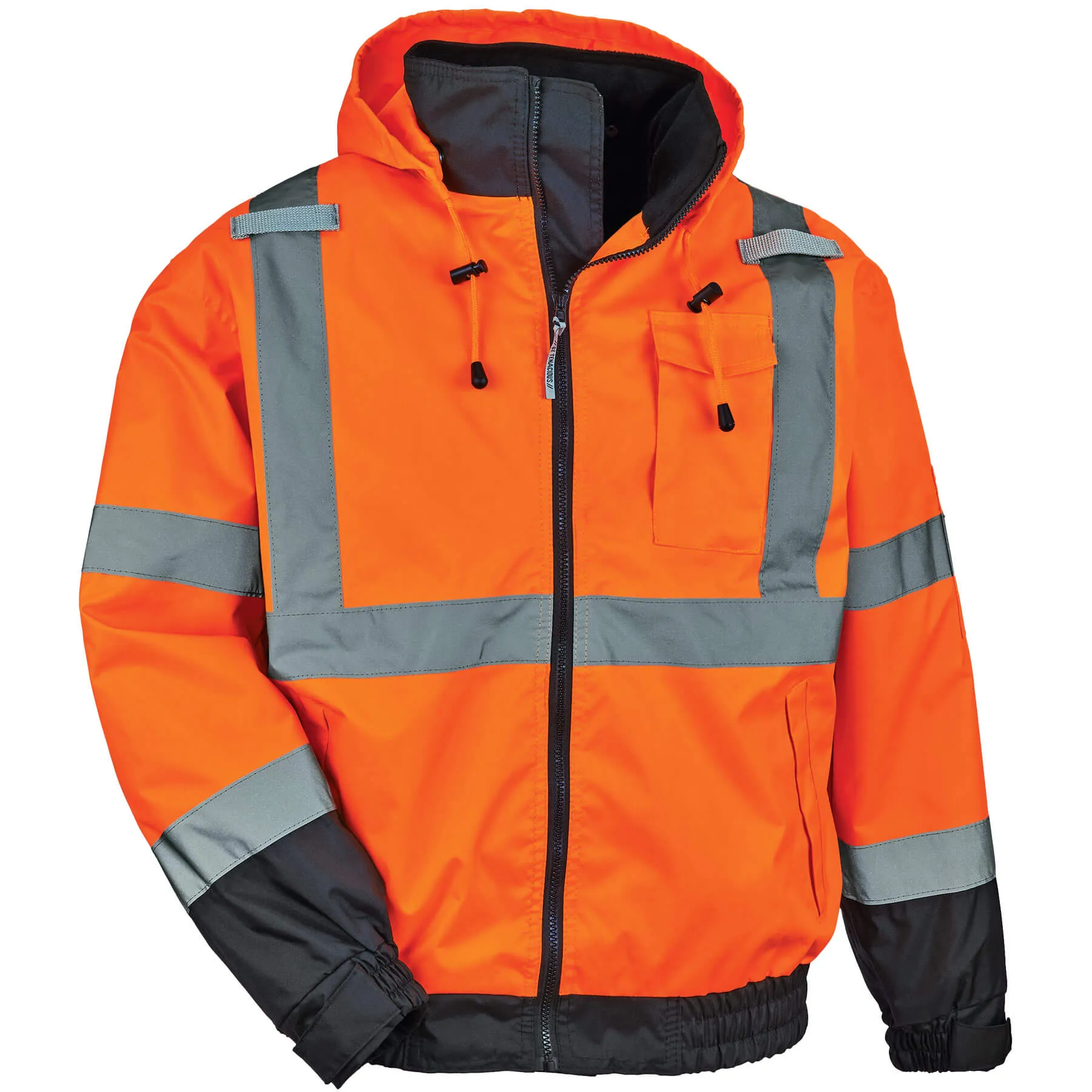 Ergodyne 24462 GloWear 8379 Type R Class 3 Fleece Lined Bomber Jacket, Small, HV Orange