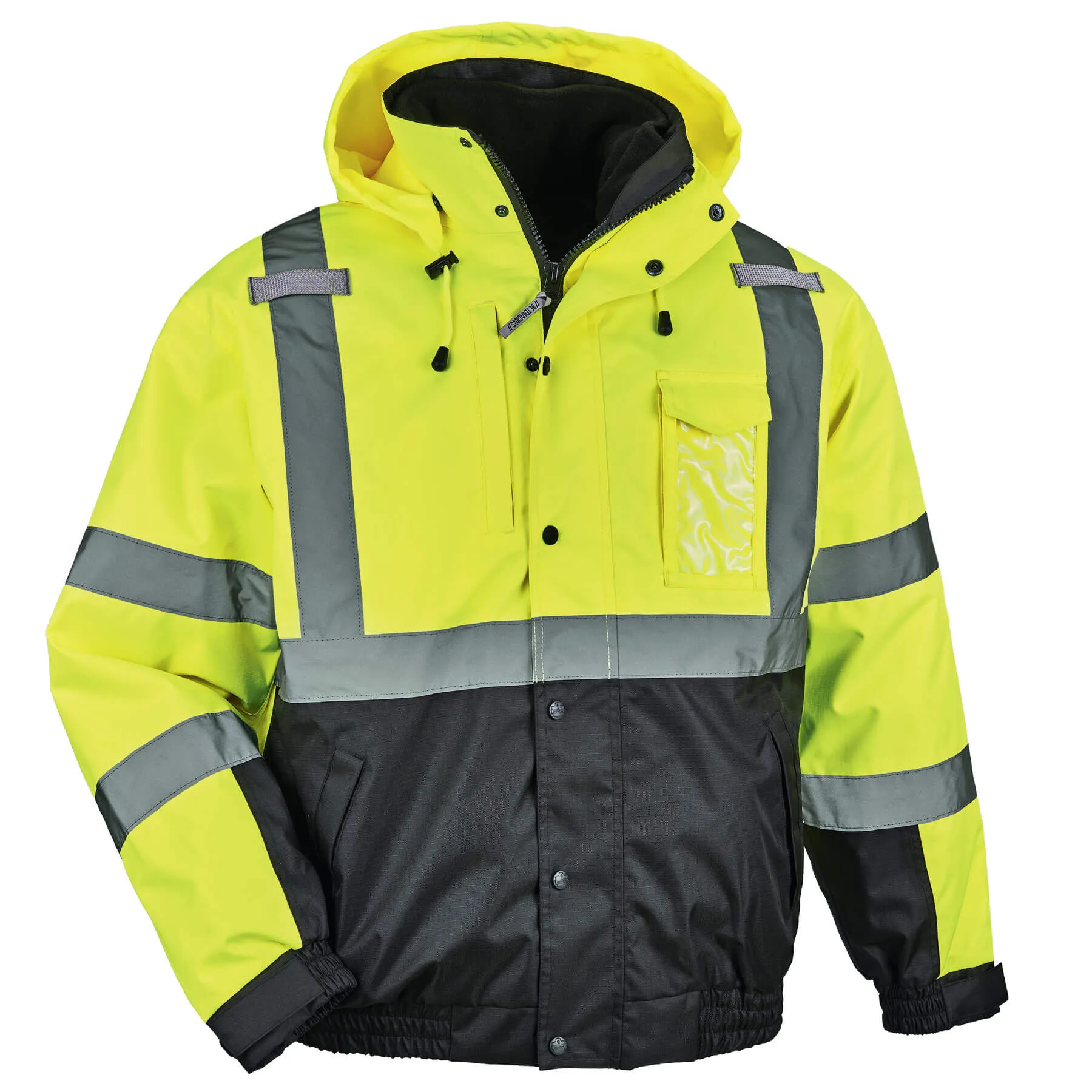 Ergodyne 25593 GloWear 8381 Type R Class 3 Performance 3-in-1 Bomber Jacket, Medium, HV Lime