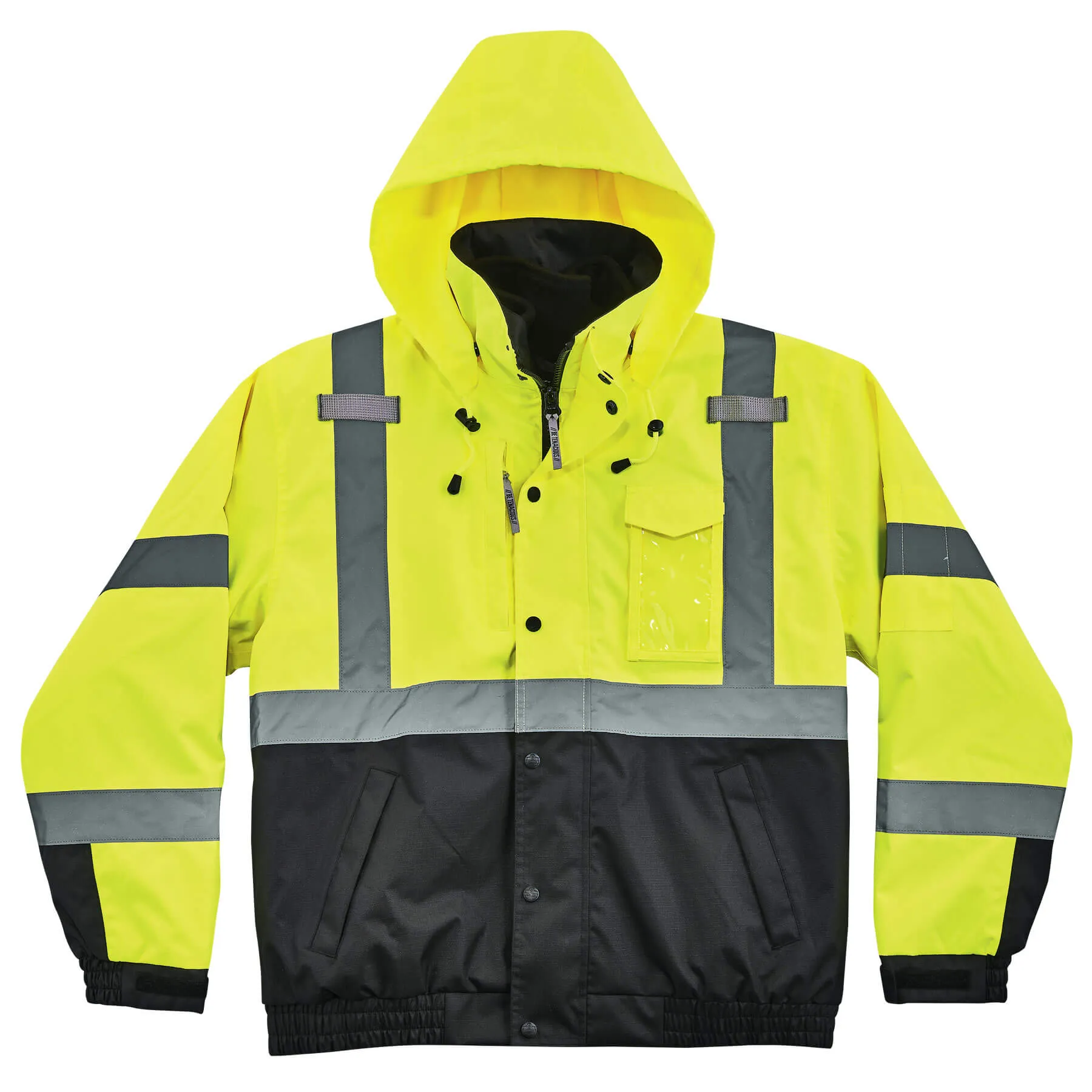 Ergodyne 25593 GloWear 8381 Type R Class 3 Performance 3-in-1 Bomber Jacket, Medium, HV Lime