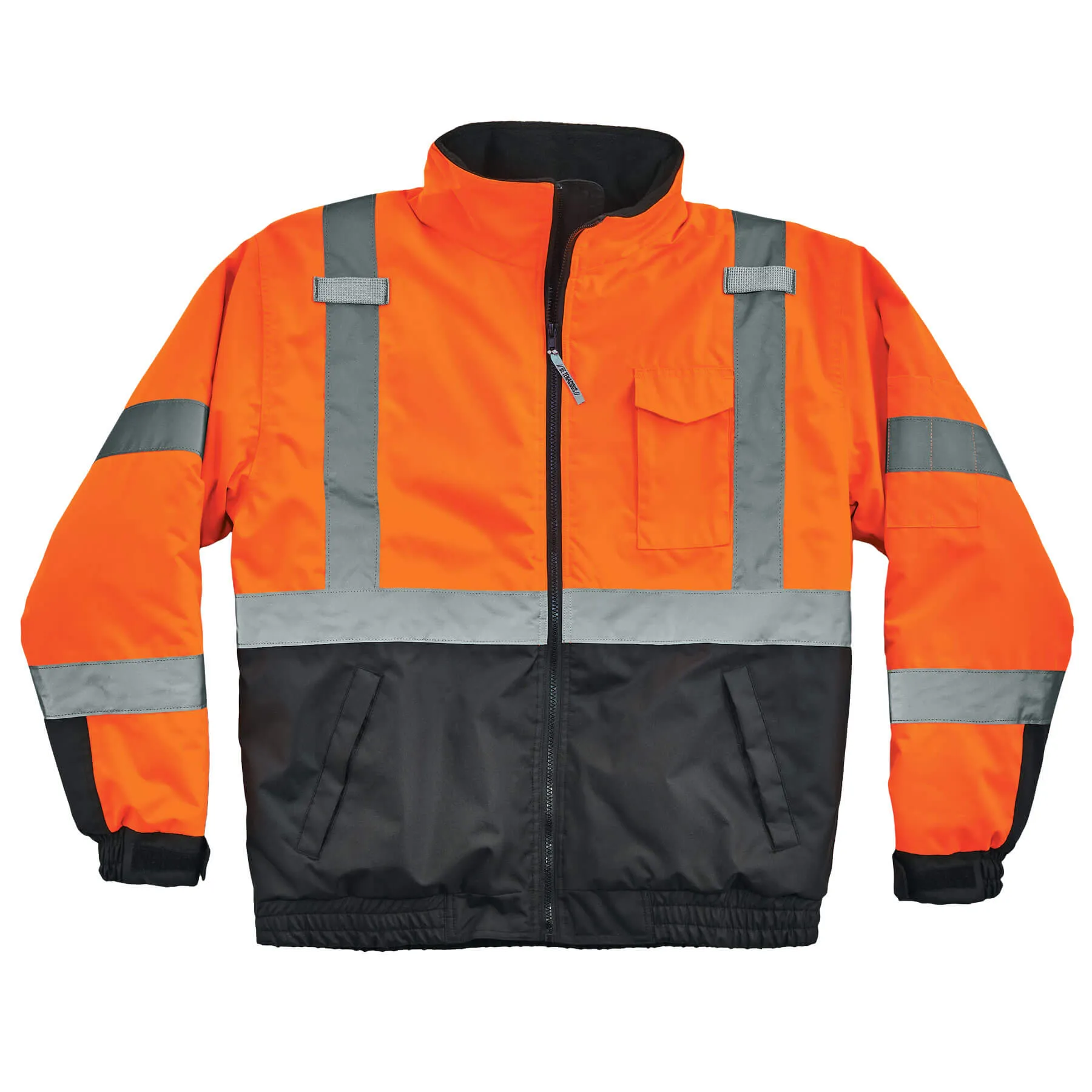 Ergodyne 25612 GloWear 8377 Type R Class 3 Quilted Bomber Jacket, Small, HV Orange