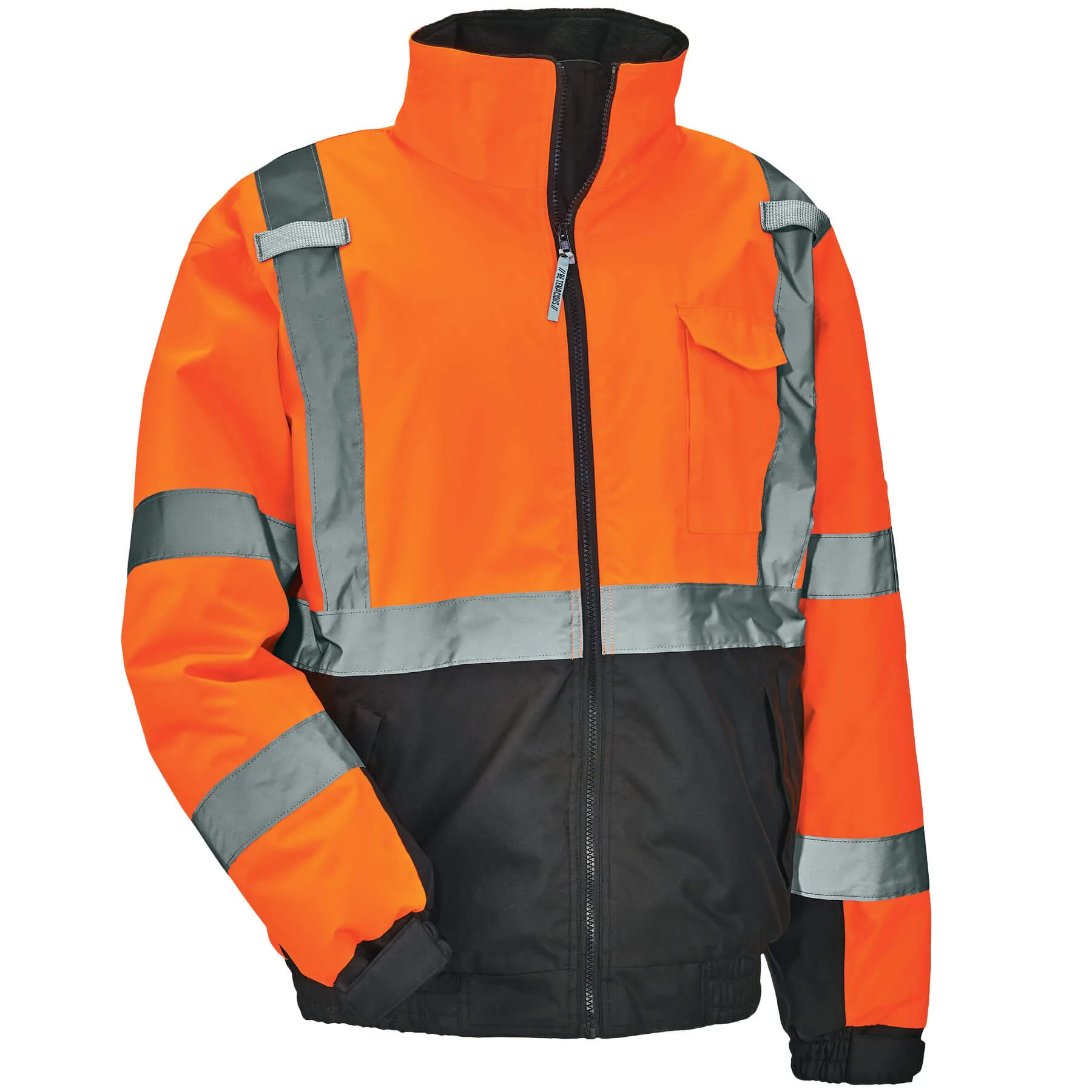 Ergodyne 25613 GloWear 8377 Type R Class 3 Quilted Bomber Jacket, Medium, HV Orange