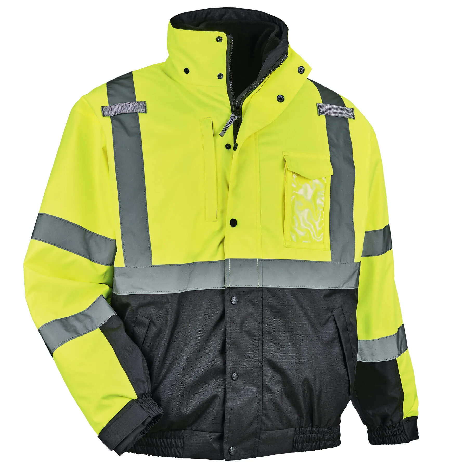 Ergodyne 25622 GloWear 8377 Type R Class 3 Quilted Bomber Jacket, Small, HV Lime