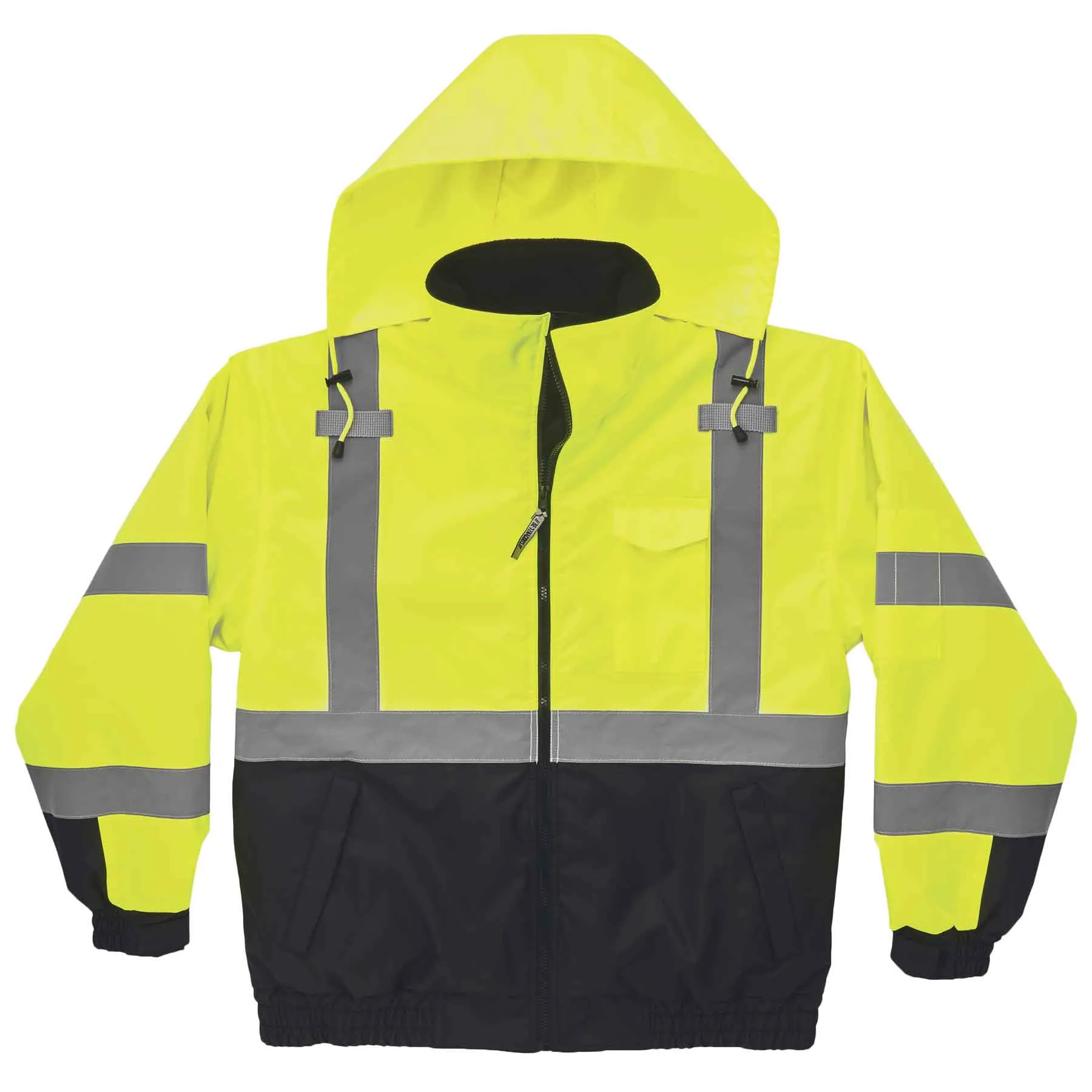 Ergodyne 25622 GloWear 8377 Type R Class 3 Quilted Bomber Jacket, Small, HV Lime