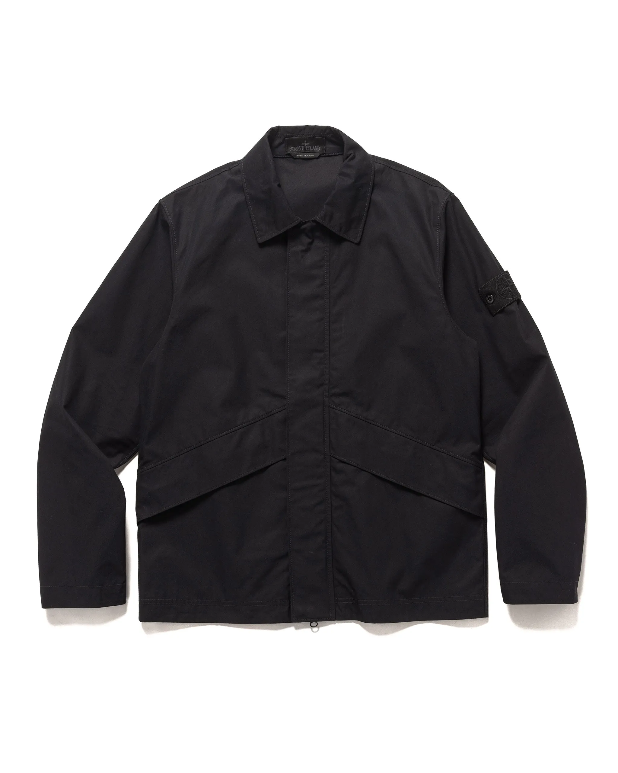 Ghost Piece Weatherproof Cotton Canvas Overshirt Black