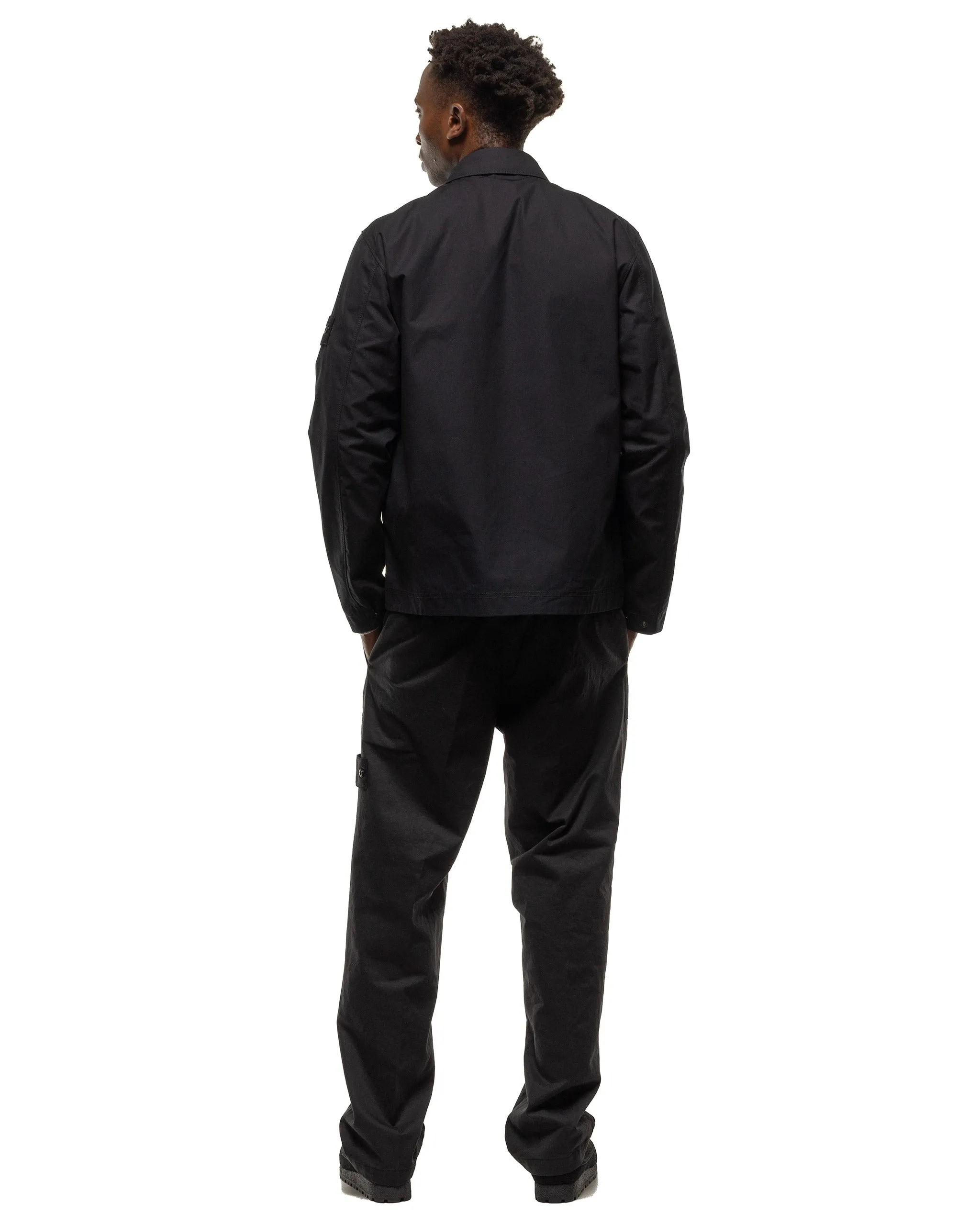 Ghost Piece Weatherproof Cotton Canvas Overshirt Black