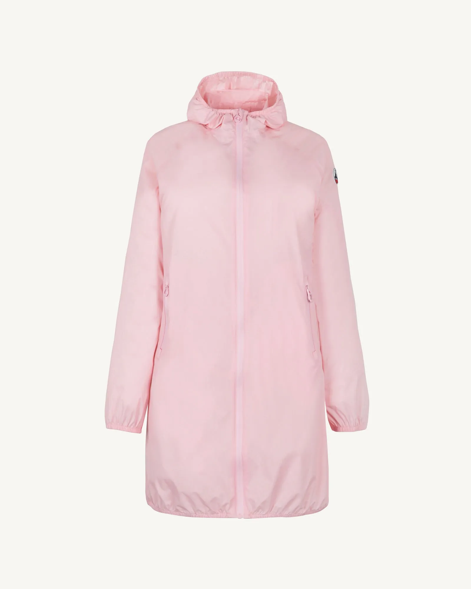 Glendale long waterproof jacket with hood Peach pink