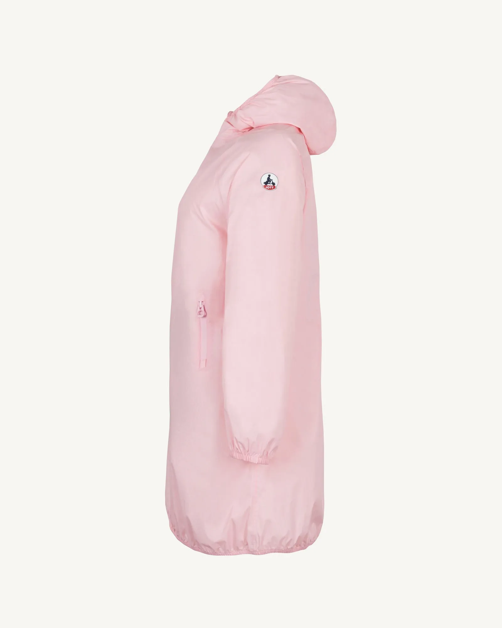 Glendale long waterproof jacket with hood Peach pink