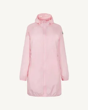 Glendale long waterproof jacket with hood Peach pink