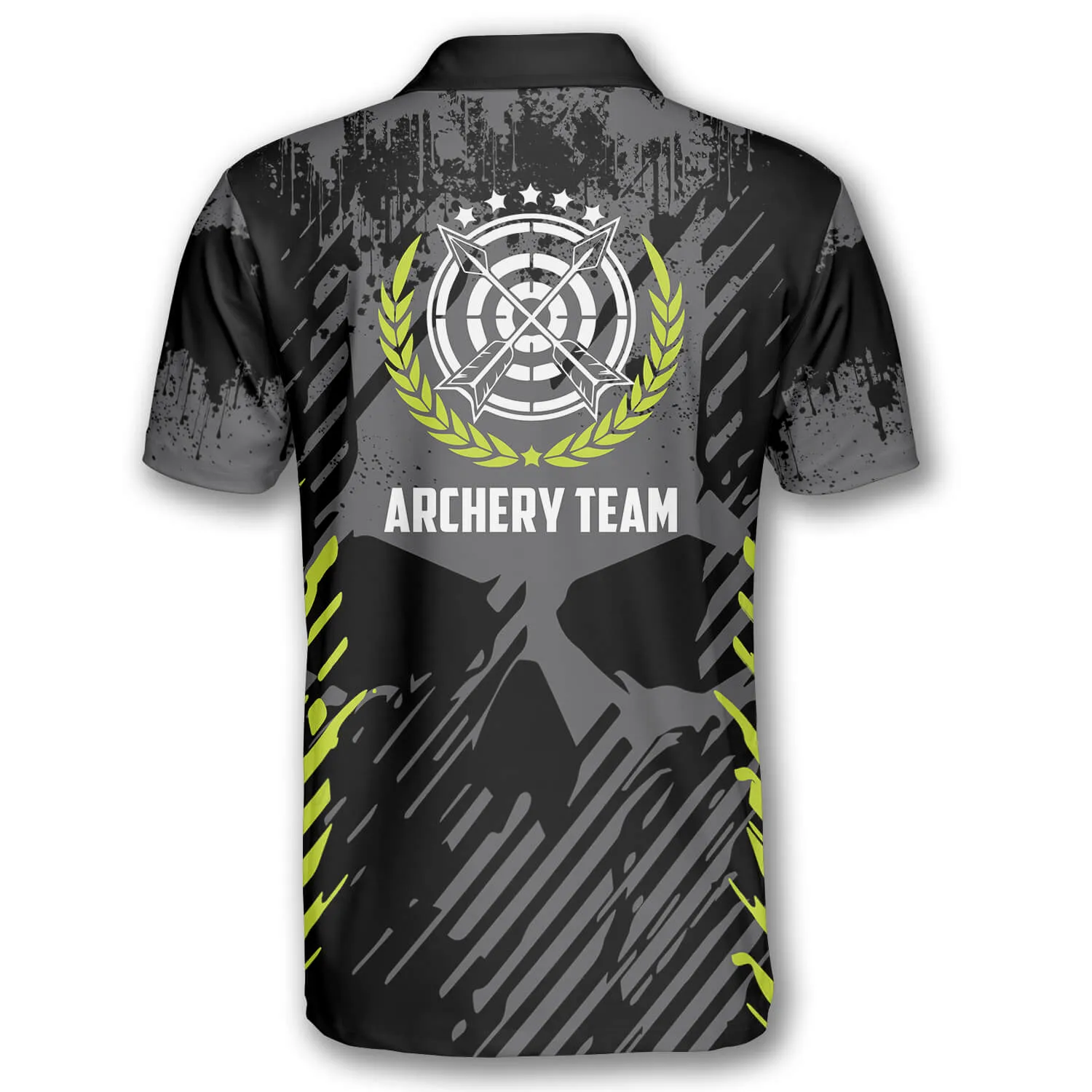 Grey Skull Grunge Style Custom Archery Shirts for Men, Skull Shirt, Archery Shirt