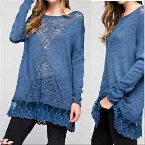 HARMONY Blue Knit Top