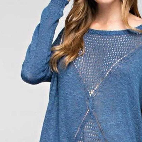 HARMONY Blue Knit Top