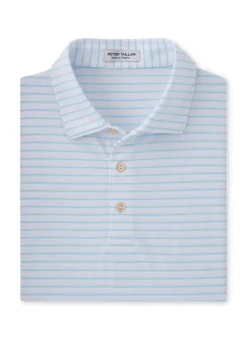 Healthcare Uniforms | Peter Millar White / Radiant Blue Drum Performance Jersey Polo Men&#x27;s 