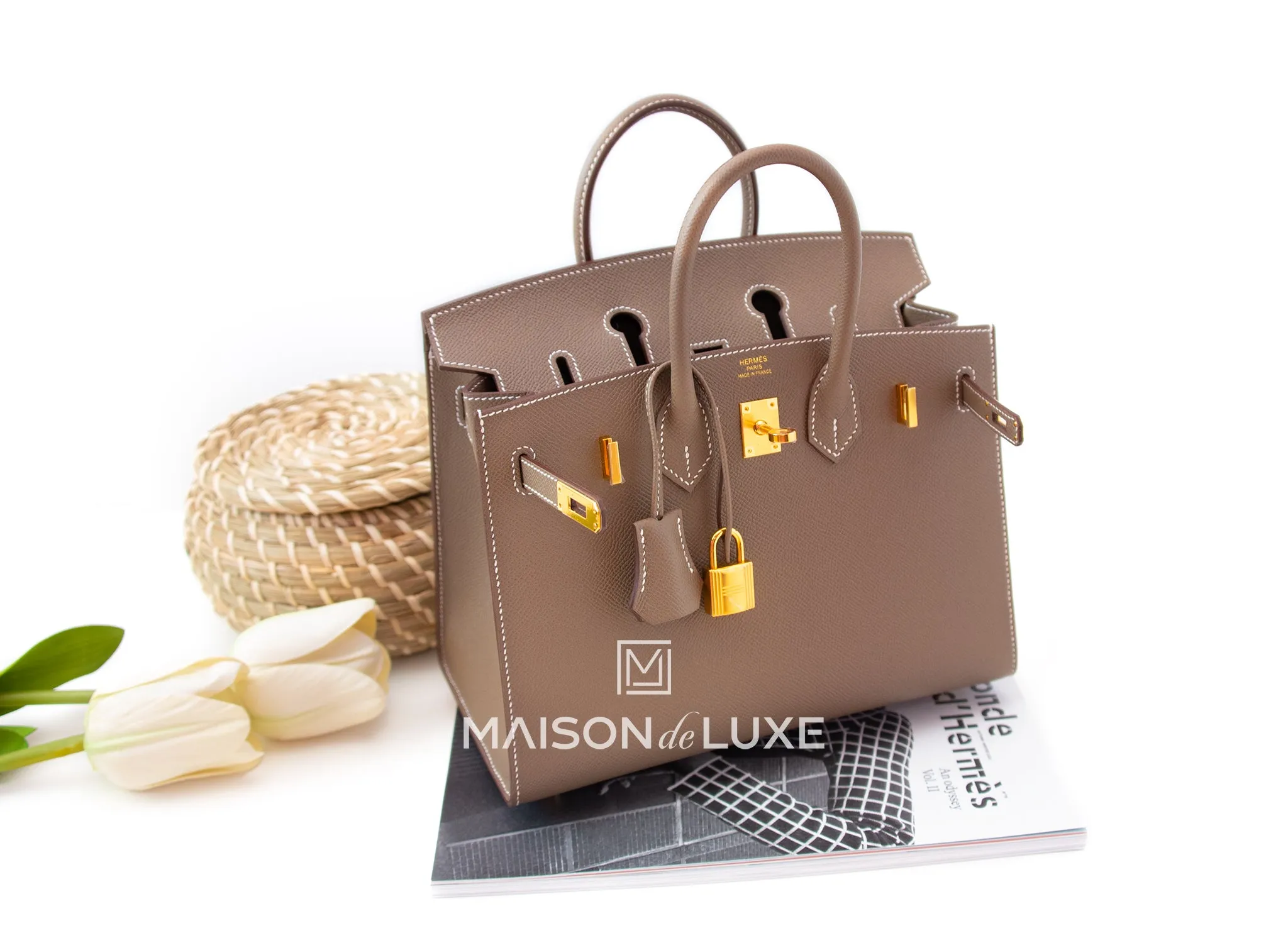 Hermes Birkin Sellier 25 Etoupe Epsom