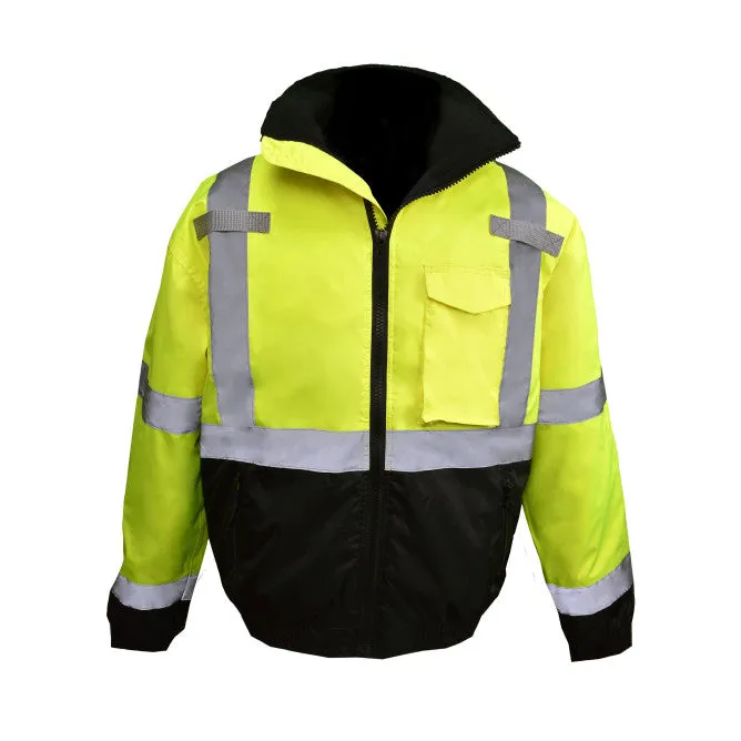 Hi Viz Green Weatherproof Bomber Jacket