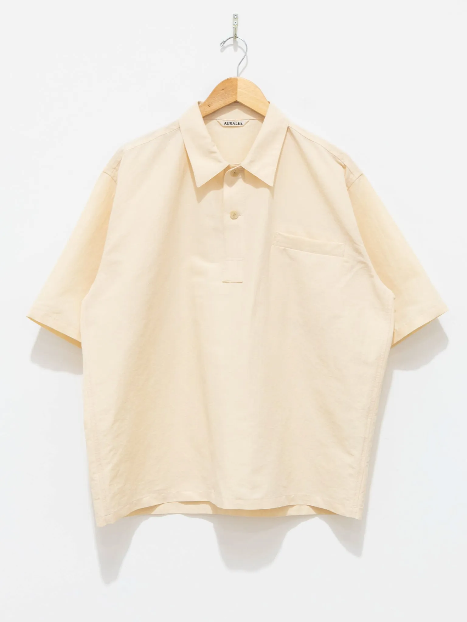 High Density Finx Linen Weather Half Sleeve Shirt - Ecru