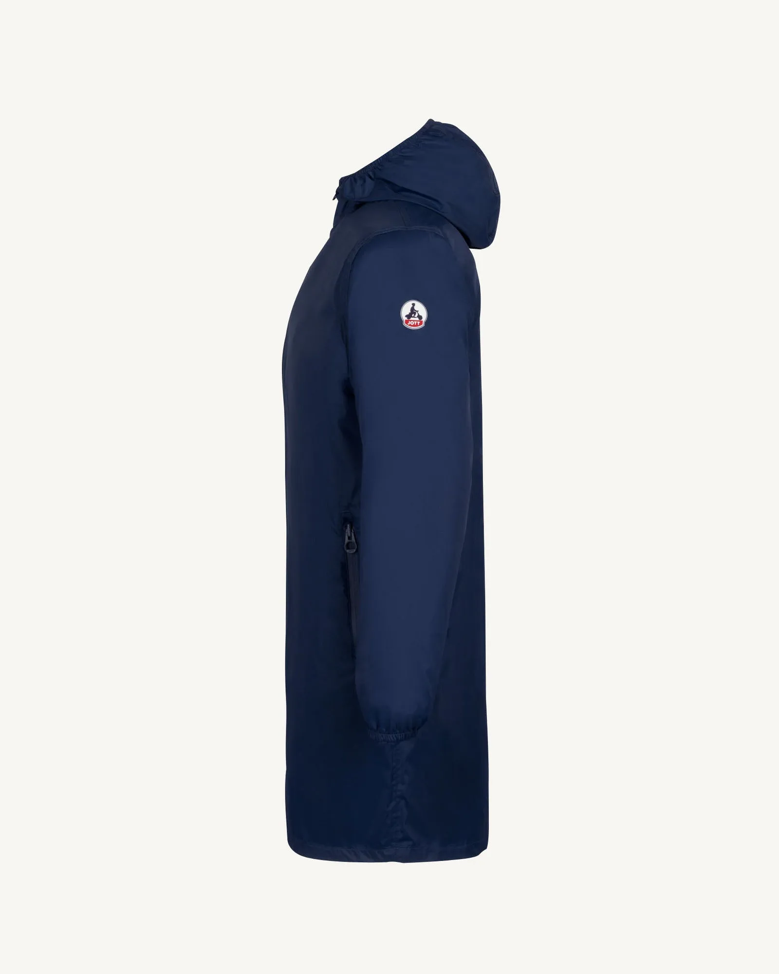 Imperméable long à capuche paquetable Marine Oban