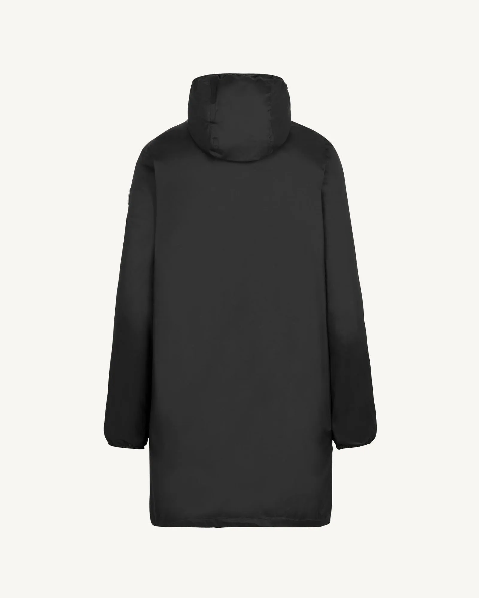 Imperméable long à capuche paquetable Noir Oban