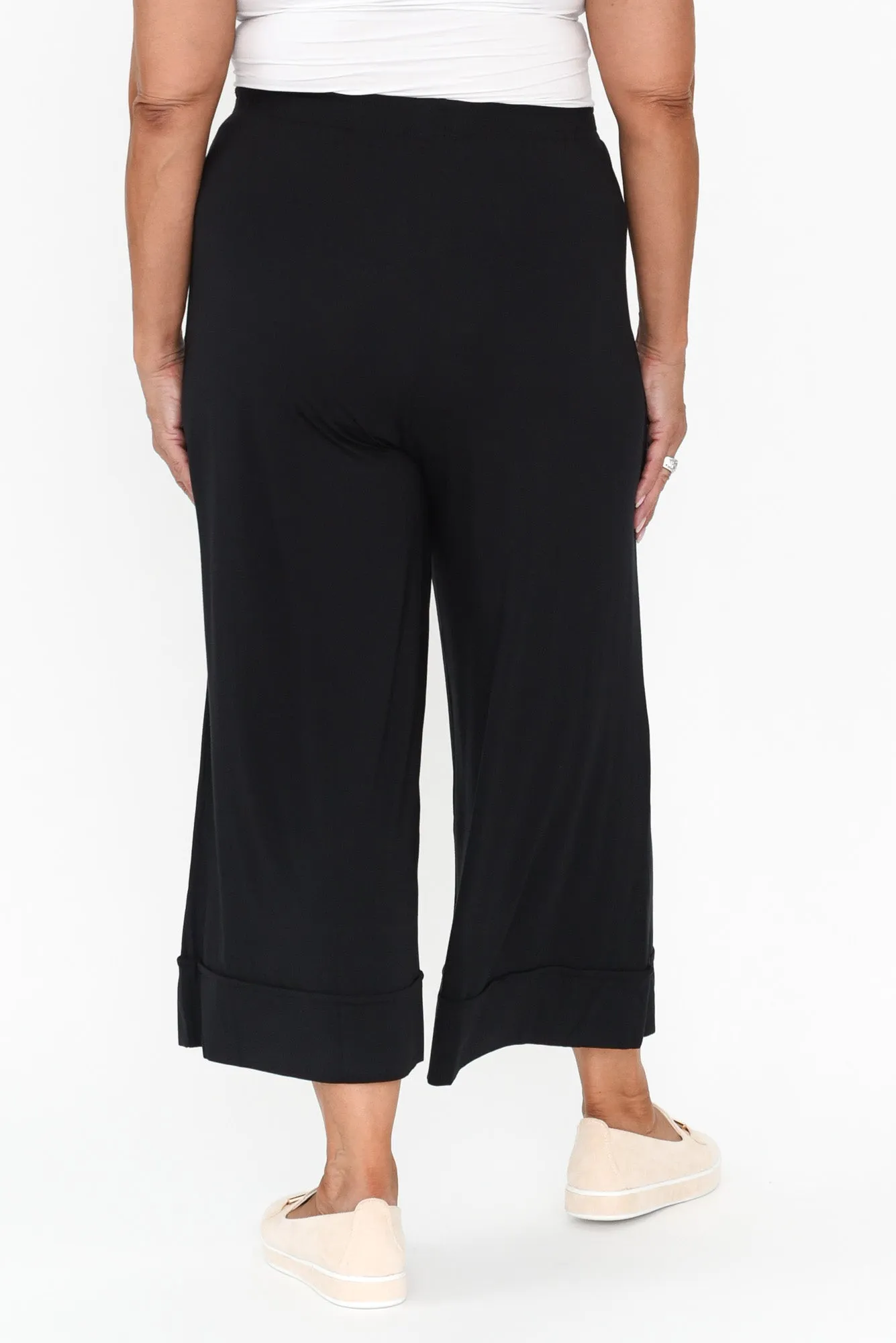 Lena Black Micro Modal Resort Pants