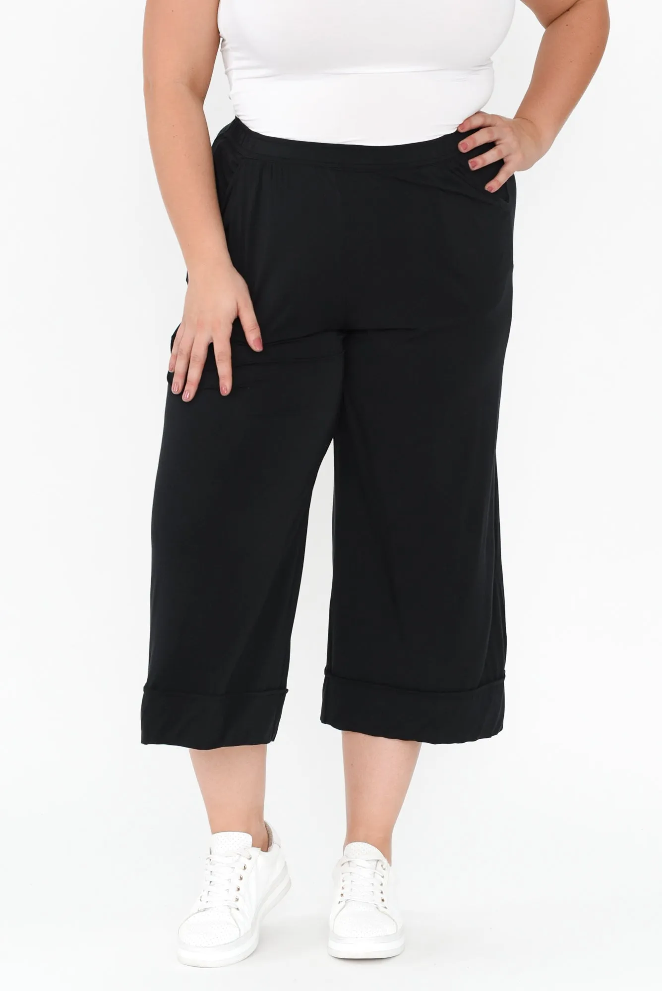 Lena Black Micro Modal Resort Pants