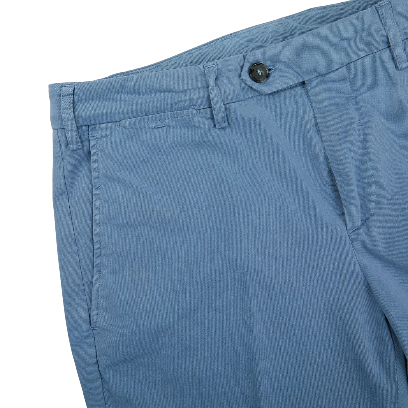 Light Blue Cotton Stretch Flat Front Chinos