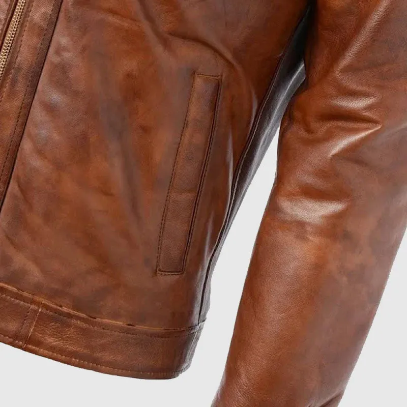 Mens Ashwood Edinburgh Tan Real Leather Jacket